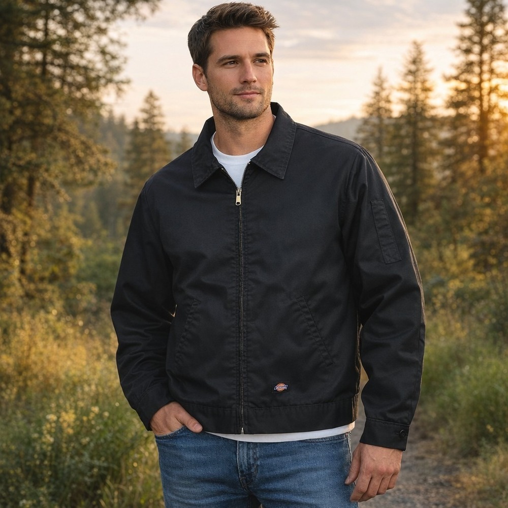 DICKIES Men's XL Black Quilt Lined Eisenhower Jacket -2259
